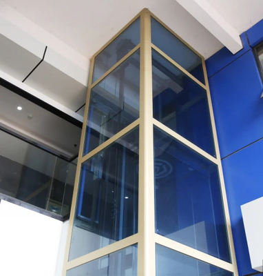 Elevatore panoramico della porta di vetro senza persone del pozzo 250kg 3