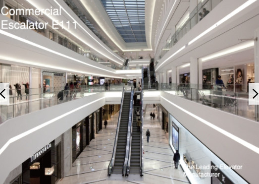 La scala mobile della passeggiata commovente del centro commerciale 35 gradi ha temperato Fuji di vetro